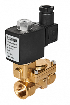 Клапан соленойдный (электромагнитный), непрямого действия, НО, 220 В, G 1/2